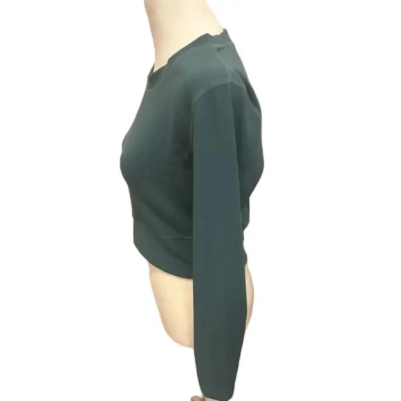 MOVE THEOLOGY green crop long sleeve top women size medium - Picture 2 of 4